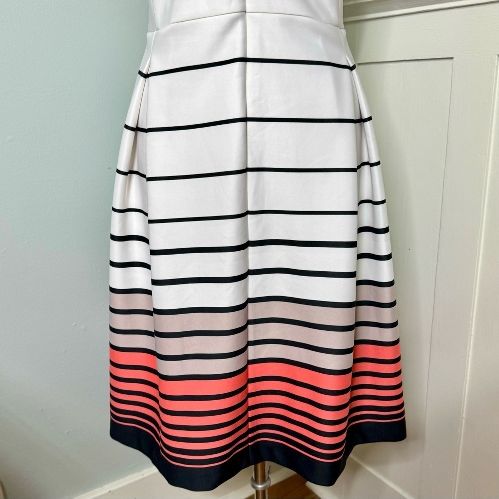 Lane Bryant White Scuba Striped Fit & Flare Dress Party Career Office Casual 26 - Picture 10 of 11